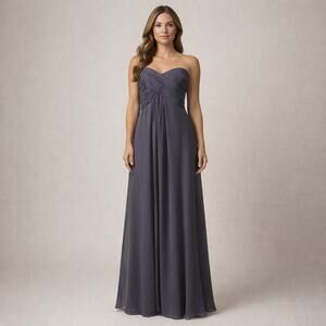 Bill Levkoff 82955 Strapless Gray Formal Dress Size 16